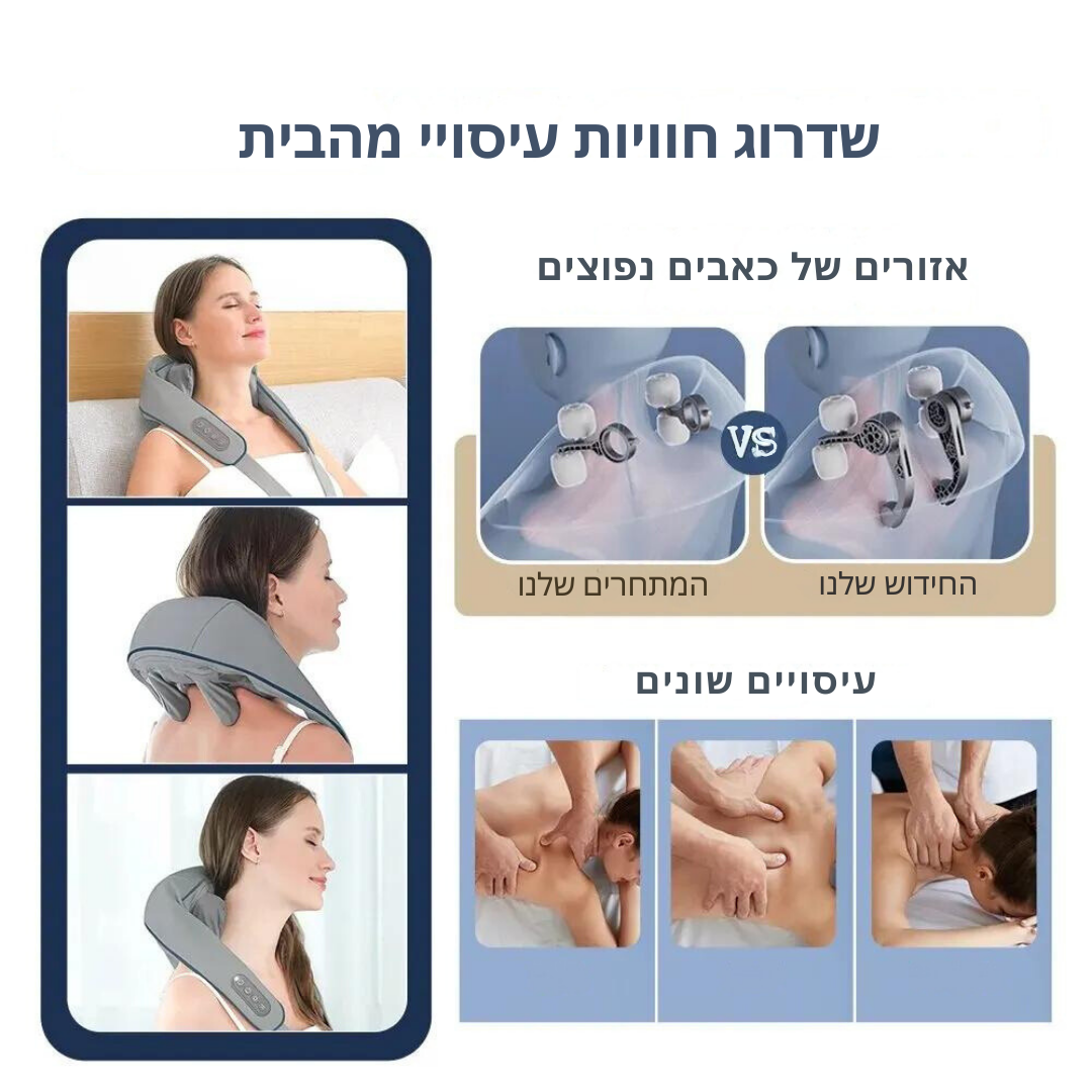 המעסה האישי שלכם - מכשיר העיסוי המתקדם לצוואר ולכתפיים